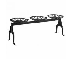 vidaXL Banc à 3 places 155 cm Noir Fonte - Mobilier de Jardin