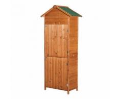 Armoire de jardin remise pour outils 79L x 49l x 190H cm 2 portes 2 étagères toit bitumé étanche bois pin pré-huilé - Mobilier de Jardin