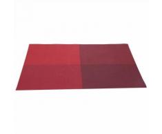 4pcs tapis de table rectangle manger motif à carreaux en PVC napperon (rouge) - Linge de table