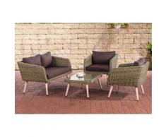 Salon de Jardin lounge Trosa 5 mm en polyrotin nature , 40 cm (Hellbraun)/Marron terre - Mobilier de Jardin