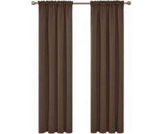 Deconovo Lot de 2 Rideaux Occultants Rideau Isolant Thermique et Phonique Rideau Salon Design Moderne Balcon Intérieur Pass Tringle 132X160cm Brun - Rideaux et stores