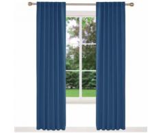 Deconovo Lot de 2 Rideaux Occultant avec Pattes Invisibles Salon Cuisine Rideau Thermique Anti Froid Chaleur Chambre Adult Salon de Porte Bleu 140x280cm - Rideaux et stores