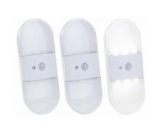 3 appliques murales LED sans fil 80 lm avec détecteur de mouvement/obscurité - Veilleuses