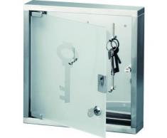 Zeller 13890 armoire à clés en acier inoxydable/verre, 30 x 6 x 30 cm - Armoire bébé