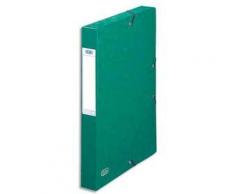 Lot de 10 Boîtes classement EUROFOLIO carte lustrée, dos 4 cm, fermeture élastique, 330 x 250 mm, coloris vert - Boîte de classement