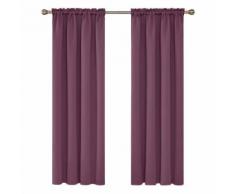 Deconovo Lot de 2 Rideau Occultant de Bureaux Rideau pour Porte Dentrée Rideau Fenetre Cuisine Salon Moderne Pass Tringle 132X242cm Violet - Rideaux et stores