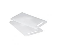 Zeller 26051 lot de 2 planches à découper en plastique blanc 25 x 15 cm - Ustensile de cuisine