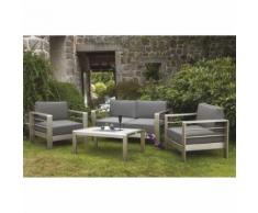 Salon de jardin design aluminium Andorra - 4 Personnes - Gris - Mobilier de Jardin