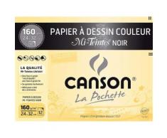 Pochette de 12 feuilles Canson Mi-teintes Noir - Boîte de classement