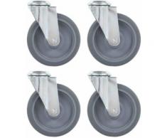 vidaXL 4x Roulettes Pivotantes à Trou de Boulon Chariot Roulant Roulette de Mobilier Meuble Etagère à Livre Capacité de 45 kg 75 mm - Accessoires pour meubles