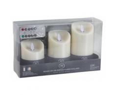 Aubry Gaspard - Coffret 3 bougies à LED parfumées avec télécommande Vanille - Bougeoir, bougie et senteur