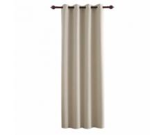 Deconovo Rideaux Occultant Isolant Thermique Rideaux Beige Clair à OeilletsRideau de Porte en Chambre Salon Design Moderne 132x183 cm - Rideaux et stores