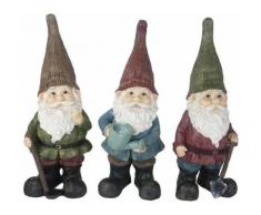 True To Nature - Nain de jardin assortis en résine (Lot de 3) 45 cm - Décoration d'extérieur