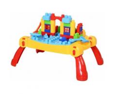 Homcom Table d'éveil Table d'apprentissage avec Blocs de Construction Table d'activité de Jeu d'eau et Sable pour Enfant 46 pièces Multicolore - Bac à sable