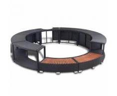 vidaXL Cadre de spa Noir Résine tressée - Jacuzzi et sauna