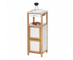 Etagère de salle de bain scandinave Finja - L. 34 x H. 89 cm - Blanc - Meubles de salle de bain
