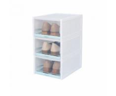 3Pcs Pousser Type de Tiroir Boîte à Chaussures Chaussures Organisateur Tiroir Transparent Chaussures en Plastique Snpl658 - Rangement de l'atelier