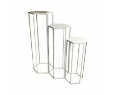 3 Portes plantes sellettes design Théo - Blanc - Jardinières et bacs