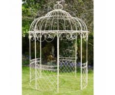 Jolie Tonnelle Kiosque de Jardin Pergola Abris Rond Gloriette de Charme en Fer Forgé 250x250x355cm - Mobilier de Jardin