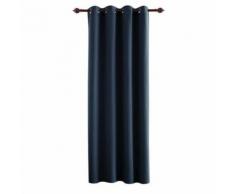 Deconovo Rideaux Occultant Isolant Thermique Rideaux Bleu Marine à OeilletsRideau de Porte en Chambre Salon Design Moderne 132x183 cm - Rideaux et stores