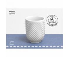 Lot de 2 tasses en porcelaine blanc SERENITY Qualité Pro - vaisselle