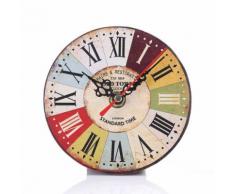 Vintage Style Antique Bois Horloge Murale Pour La Maison Cuisine Bureau Multicolore PL185 - Décoration murale