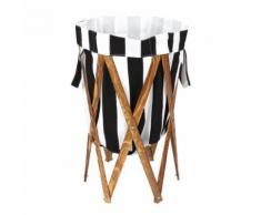 70 * 40 * 40cm Panier à linge pliable avec cadre en bois, sac à linge sale pour usage domestique (bande) - Paniers