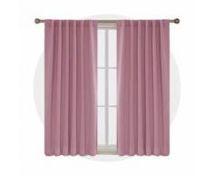 Deconovo Lot de 2 Rideaux Maison Salon désign Moderne Occultant Rose Chambre Fille Rideau Anti Froid Chaleur Thermique avec Pattes Invisibles 140x290cm - Rideaux et stores
