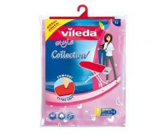 Vileda 142470 housse de planche à repasser en coton avec tissu éponge et élastiques vert/rose 135 x 50 cm - Fer a repasser