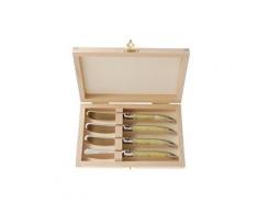 Laguiole ménagère avec 4 couteaux à beurre en bois ivoire - Ustensile de cuisine