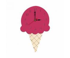 Nordic Style Crème Glacée Horloge Murale Silencieuse Horloge en Bois Pour La Maison Salon Rose PL764 - Décoration murale
