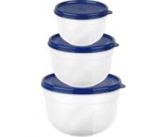 Emsa 517098 super line boites de conservation lot de ronde haute, 0,6 1,25 2,25 l, plastique, bleu, 19,5 x 19,5 x 12,7 cm - Accessoires de rangement