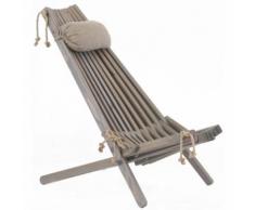 Ecofurn - Chilienne bois EcoChair (coussin offert) Pin Gris - Mobilier de Jardin