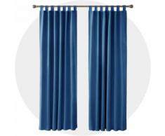 Deconovo Lot de 2 Rideaux Occultants Thermique à Pattes Rideaux Salon Design 140x210cm Bleu Rideaux Balcon Intérieur - Rideaux et stores