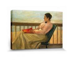 Max Liebermann Poster Reproduction Sur Toile, Tendue Sur Châssis - Martha Liebermann, La Femme De l'Artiste À La Plage, 1895 (80x120 cm) - Décoration murale