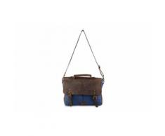 Sac en cuir GEAN couleur marron bleu marine marque MAISON HERITAGE - Sacs à main