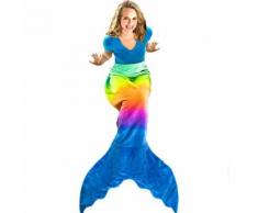 Doudou pour bébé Tails Queue de sirène Couverture (Taille adulte/ado), Polaire, Rainbow Ombre, Adult/Teen - Textile de chambre