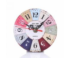 Vintage Style Antique Bois Horloge Murale Pour La Maison Cuisine Bureau Multicolore PL182 - Décoration murale