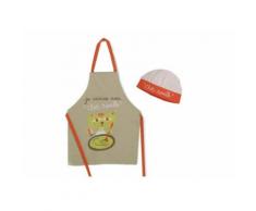 Gamberritos tablier de cuisine avec toque de chef votre cuisime avec beige/orange - Cuisine créative