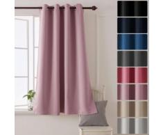 Deconovo Rideaux à Oeillets Occultant Isolant Thermique Rose Pâle Rideau Chambre Adultes Design Moderne pour Enfant en Salon 132x138 cm - Rideaux et stores
