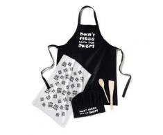 COOKSMART DON'T MESS WITH THE CHEF KIT DE CUISINE POUR HOMME 2 SPATULES + 1 TABLIER - Autres