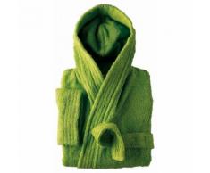 LINANDELLE - Peignoir enfant capuche en coton bouclette éponge COCOON Vert pistache 14 ans - Linge de bain