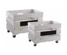 Aubry Gaspard - Caisses de rangement en bois blanchi (Lot de 2) - Boite de rangement