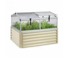 Blumfeldt High Grow Advanced Carré de potager surélevé avec toit - 540 litres - Acier beige - Jardinières et bacs
