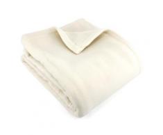 Couverture polaire 240x260 cm 100% Polyester 350 g/m2 TEDDY Blanc Naturel - Linge de lit
