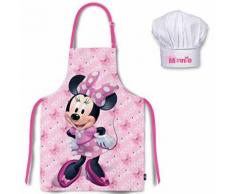 Tablier Enfant Rose + Chapeau de Chef Minnie, Disney Minnie pour enfant, Tablier de Cuisine pour Enfants Tabliers pour Enfants,Tablier Enfant Fille, Minnie la souris, Disney - Linge de table
