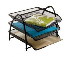 Alba set de 3 corbeilles françaises coulissantes en métal mesh - coloris noir - Corbeille, bac à courrier, poubelle