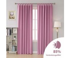 Deconovo Lot de 2 Rideaux Occultants Rideau Isolant Thermique et Phonique Rideau Fenetre Salon Design Moderne à Pattes 132X160cm Rose - Rideaux et stores
