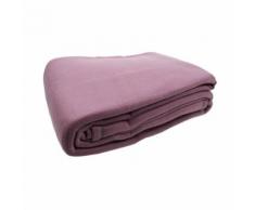 Couverture polaire uni 220x240 cm Lilas - Linge de lit