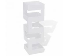 vidaXL Blanc Carré Porte-parapluie Stockage pour cannes bâtons Acier 48,5 cm - Accessoire pour appareil de lavage